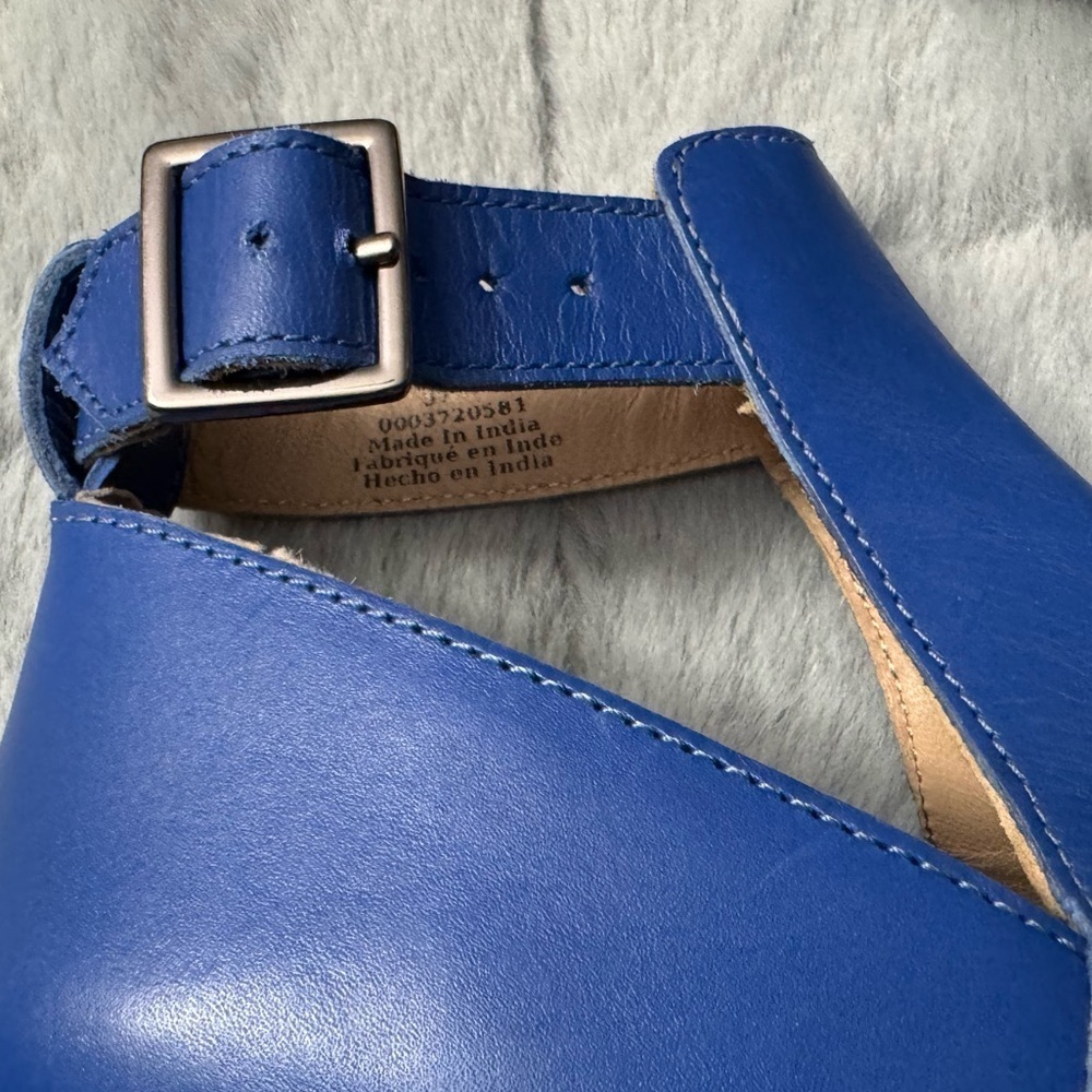 Free People Brady Blue Leather Ankle Boots Size 37 - Picture 8 of 16
